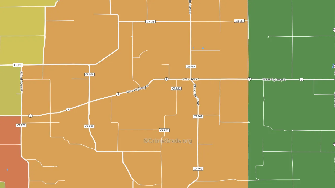 High Point, IA Map of Murder Rates