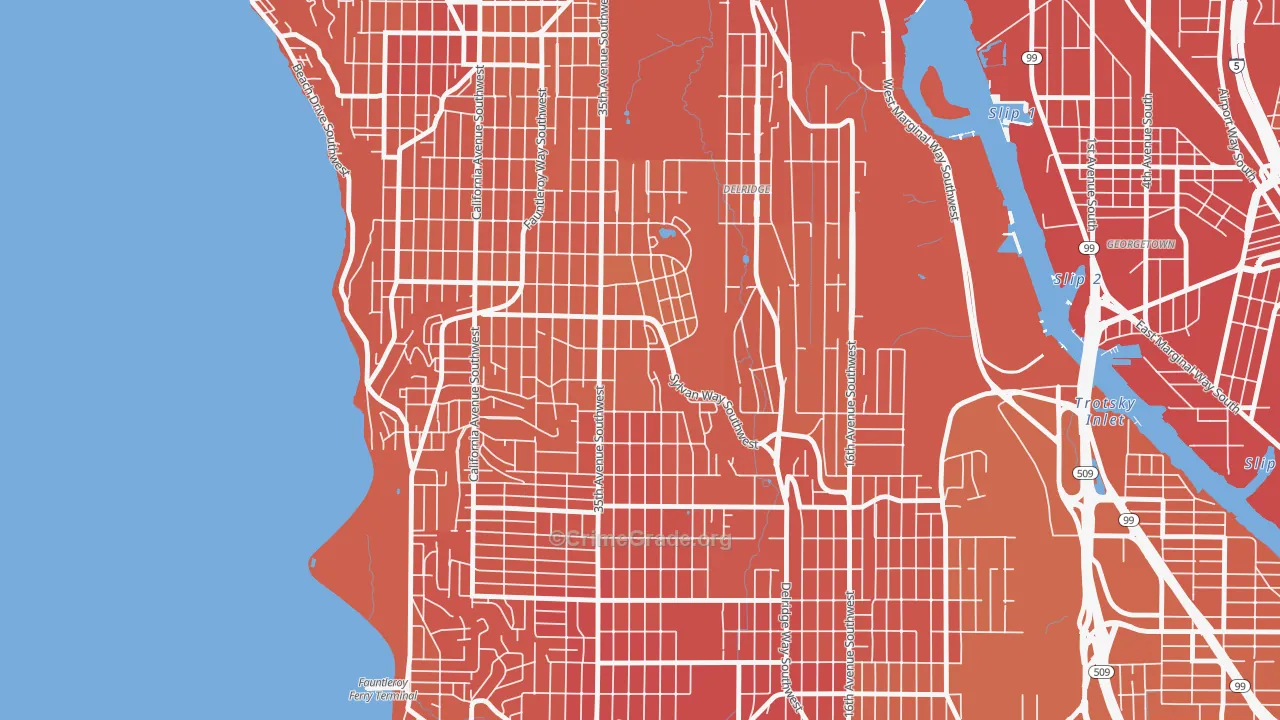 High Point, Seattle, WA Map of Murder Rates