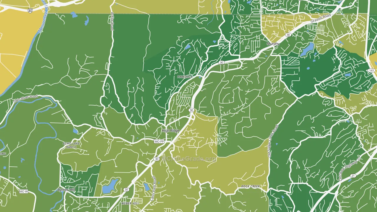 High Ridge, MO Map of Murder Rates