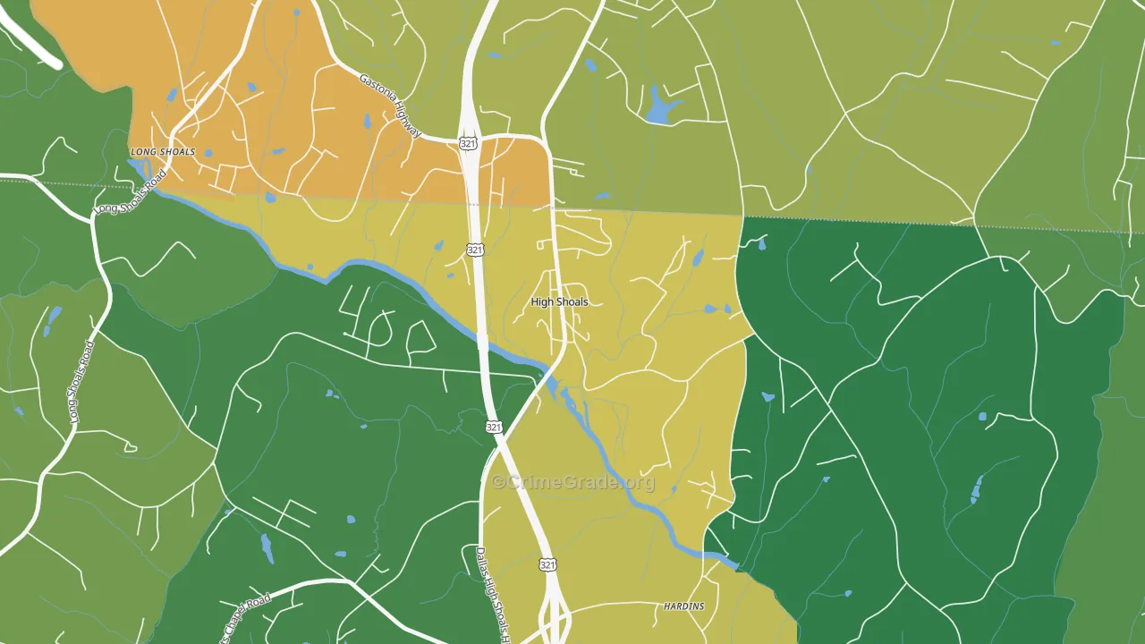 High Shoals, NC Map of Murder Rates