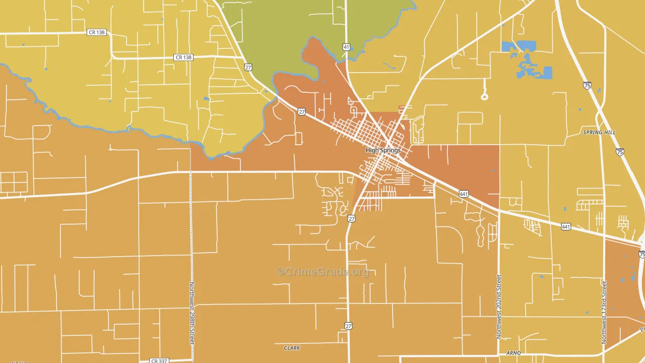 High Springs, FL Map of Murder Rates