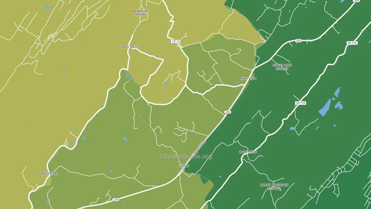 High View, WV Map of Murder Rates