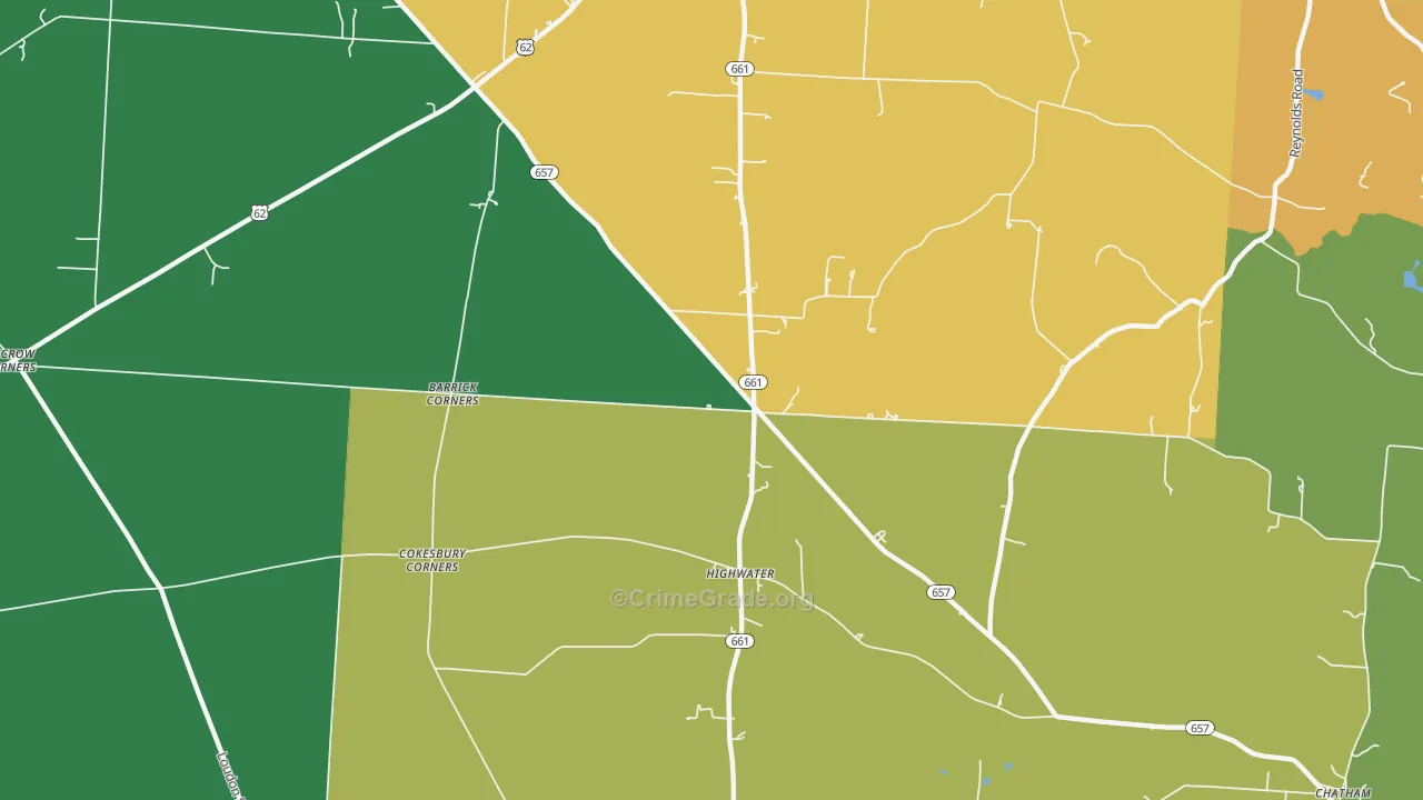 High Water, OH Map of Murder Rates