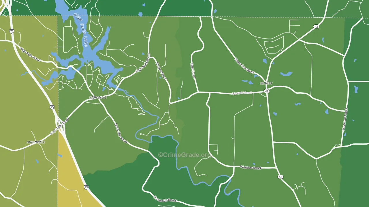 Highfalls, GA Map of Murder Rates