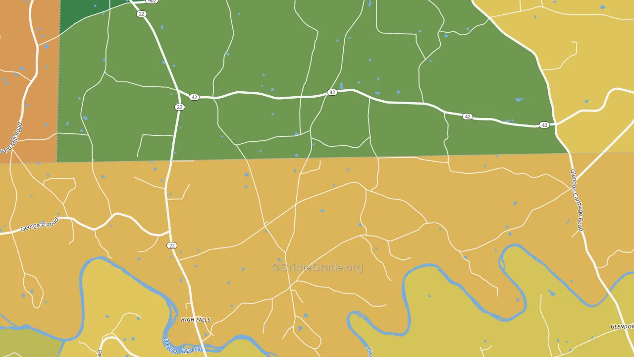 Highfalls, NC Map of Murder Rates