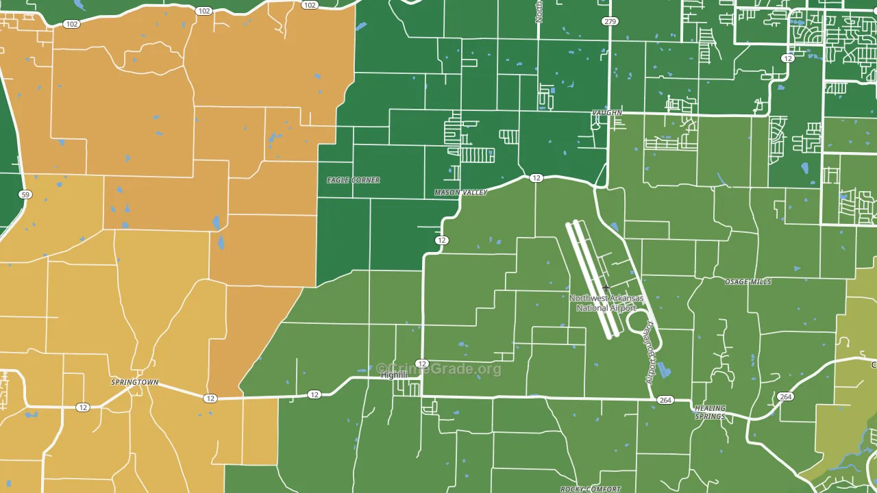 Highfill, AR Map of Murder Rates