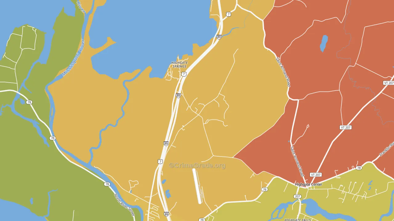 Highgate Springs, VT Map of Murder Rates