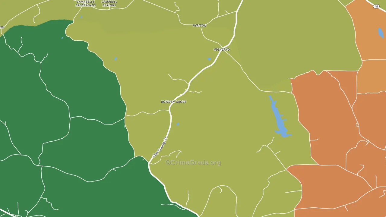 Highland, AL Map of Murder Rates
