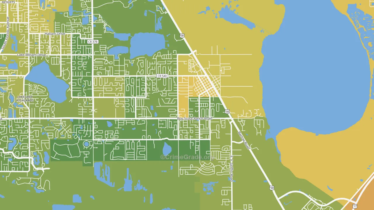 Highland City, FL Map of Murder Rates