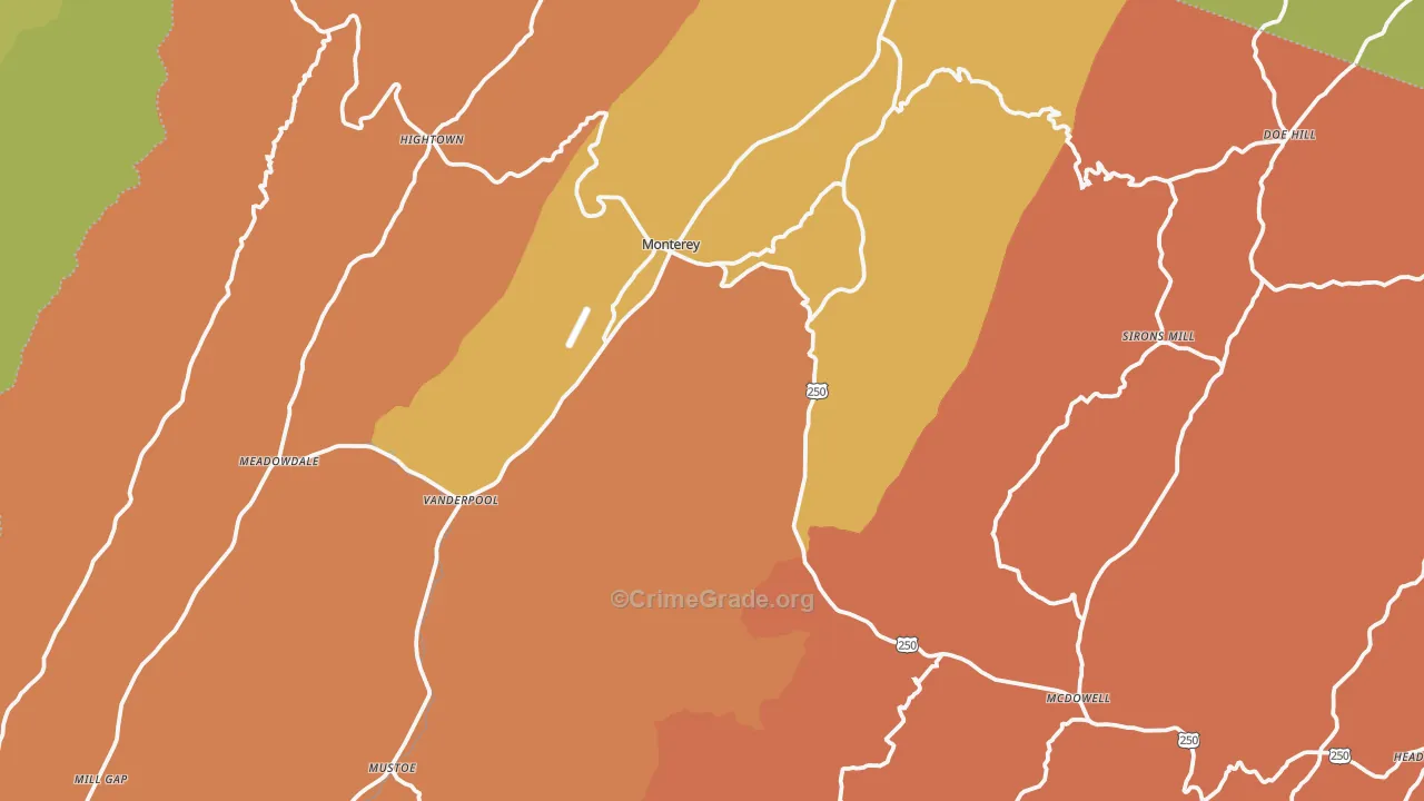 Highland County, VA Map of Murder Rates