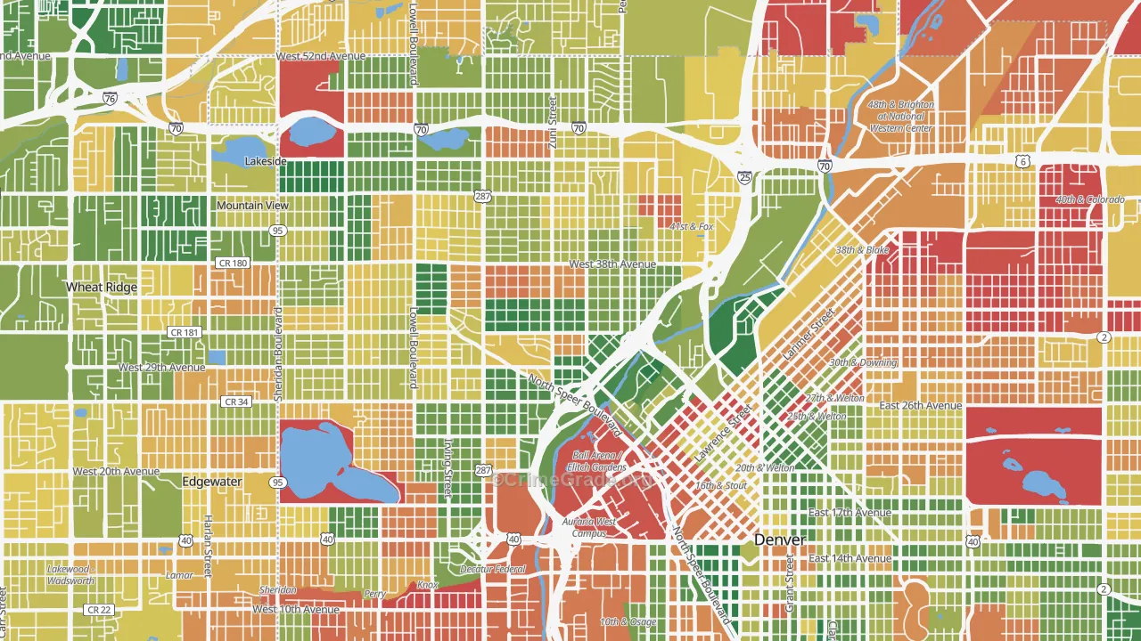 Highland, Denver, CO Map of Murder Rates
