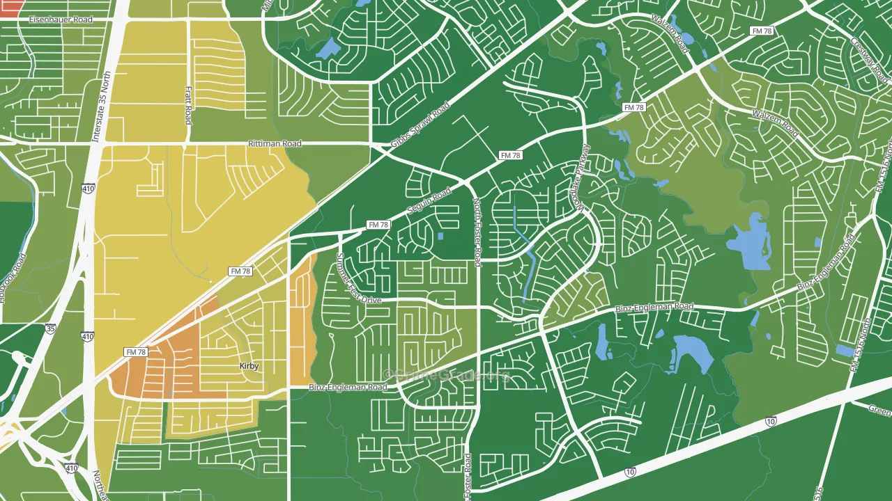 Highland Farms-San Antonio, San Antonio, TX Map of Murder Rates