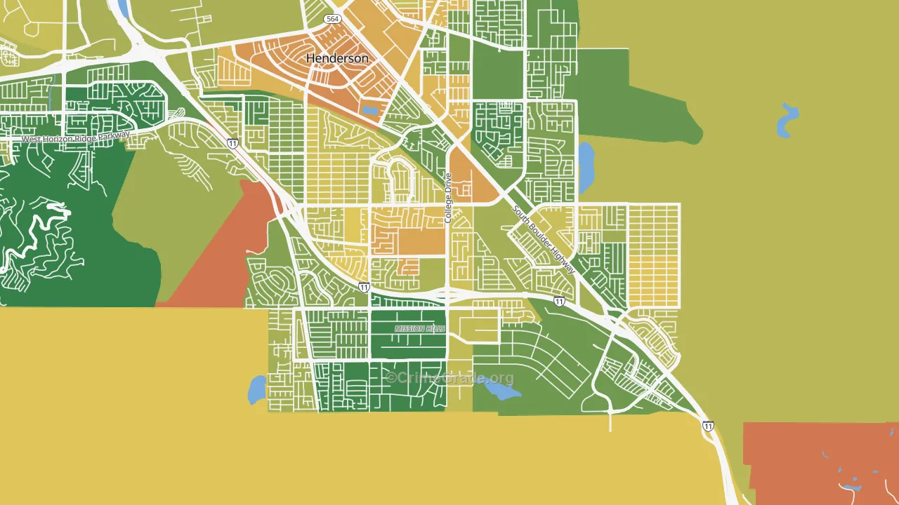 Highland Hills, Henderson, NV Map of Murder Rates
