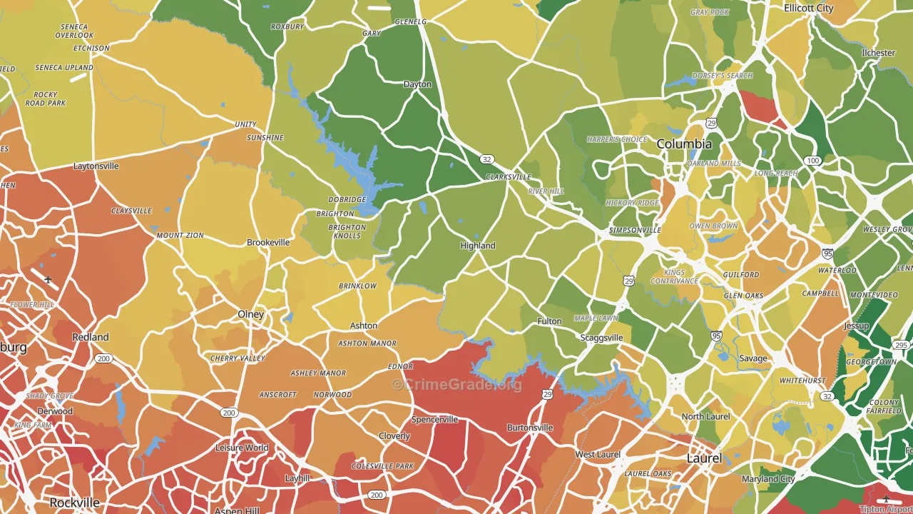 Highland, MD Map of Murder Rates