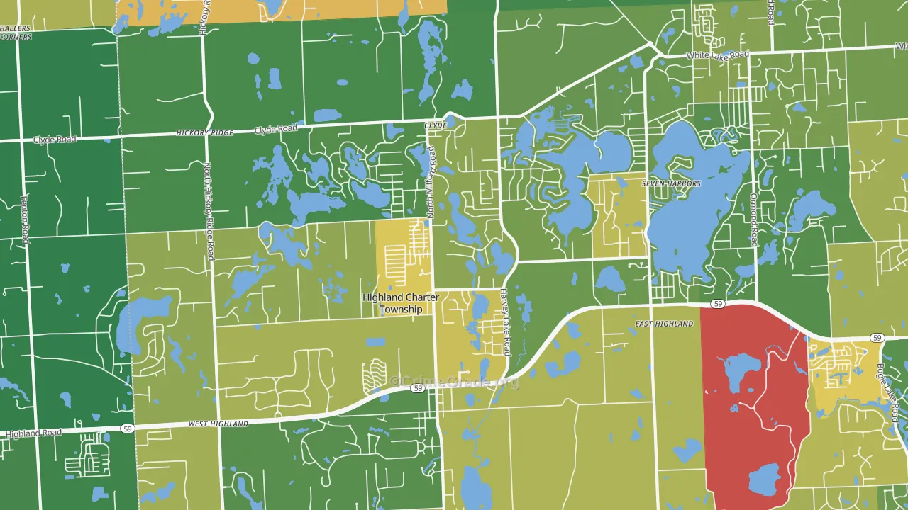 Highland, MI Map of Murder Rates