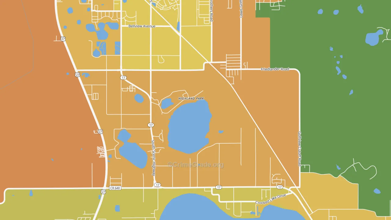 Highland Park, FL Map of Murder Rates