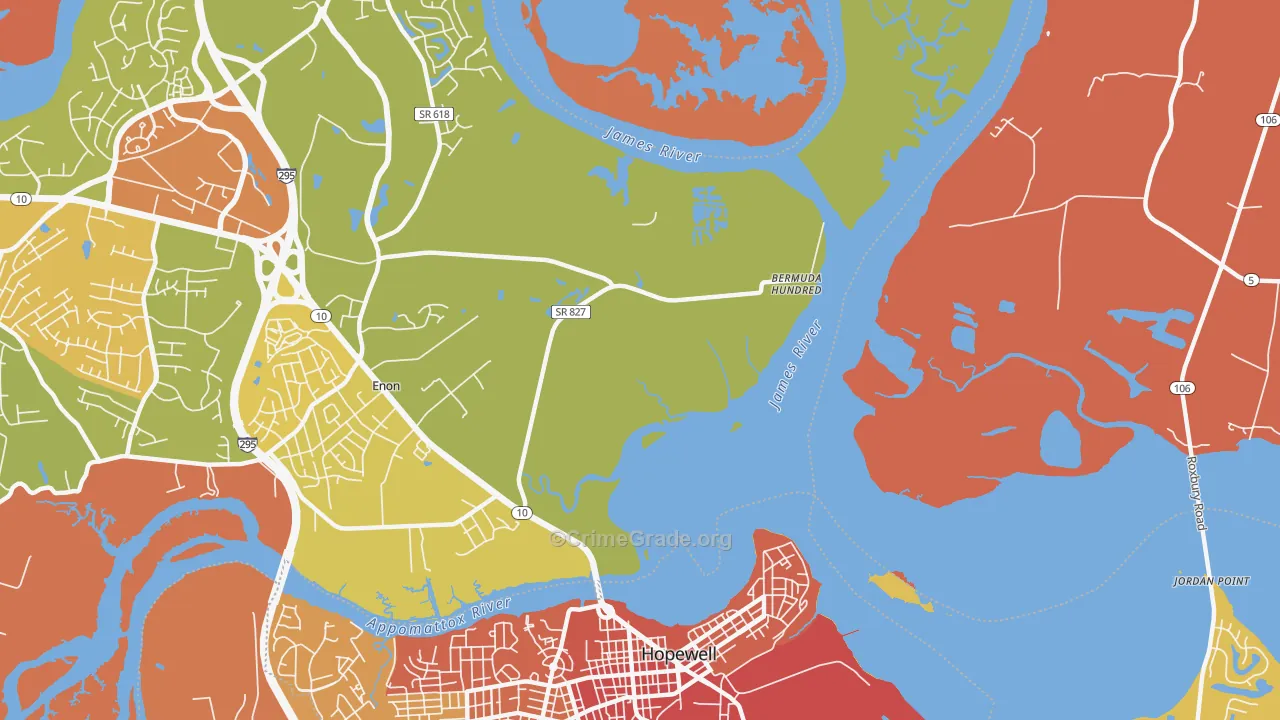 Highland Park, VA Map of Murder Rates