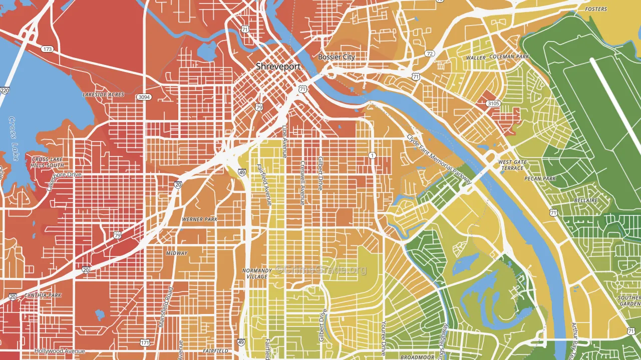 Highland-Stoner Hill, Shreveport, LA Map of Murder Rates