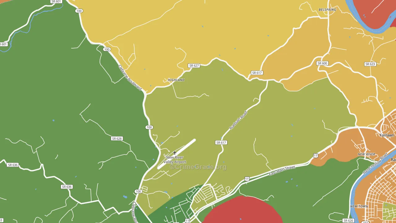 Highland, VA Map of Murder Rates