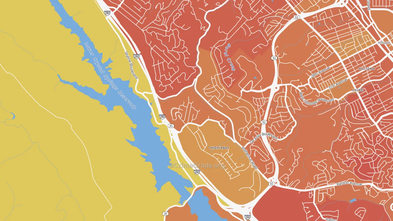 Highlands-Baywood Park, CA Map of Murder Rates