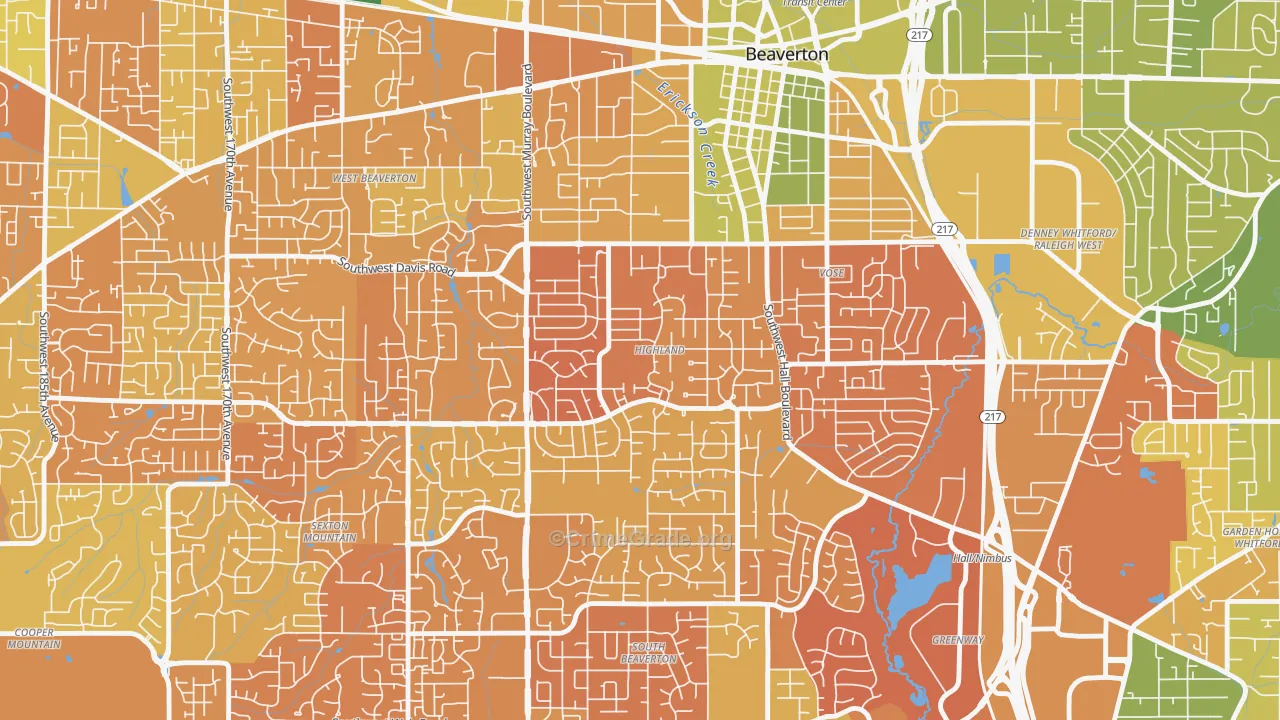 Highlands, Beaverton, OR Map of Murder Rates