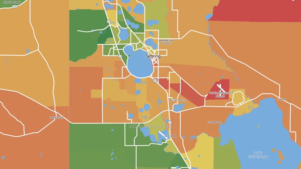 Highlands County, FL Map of Murder Rates