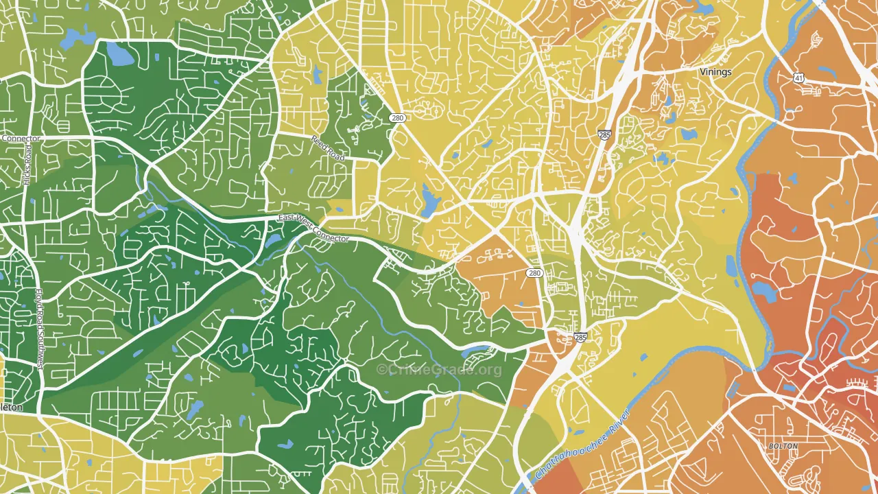Highlands Park, Smyrna, GA Map of Murder Rates