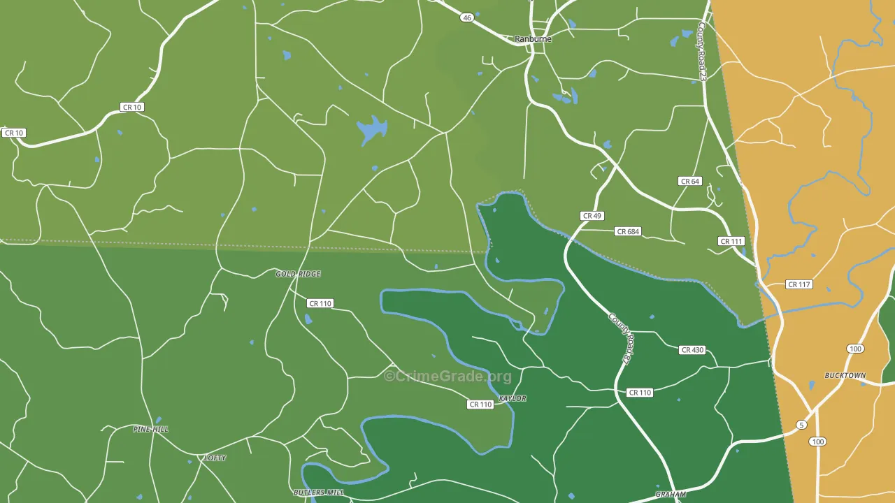 Hightower, AL Map of Murder Rates