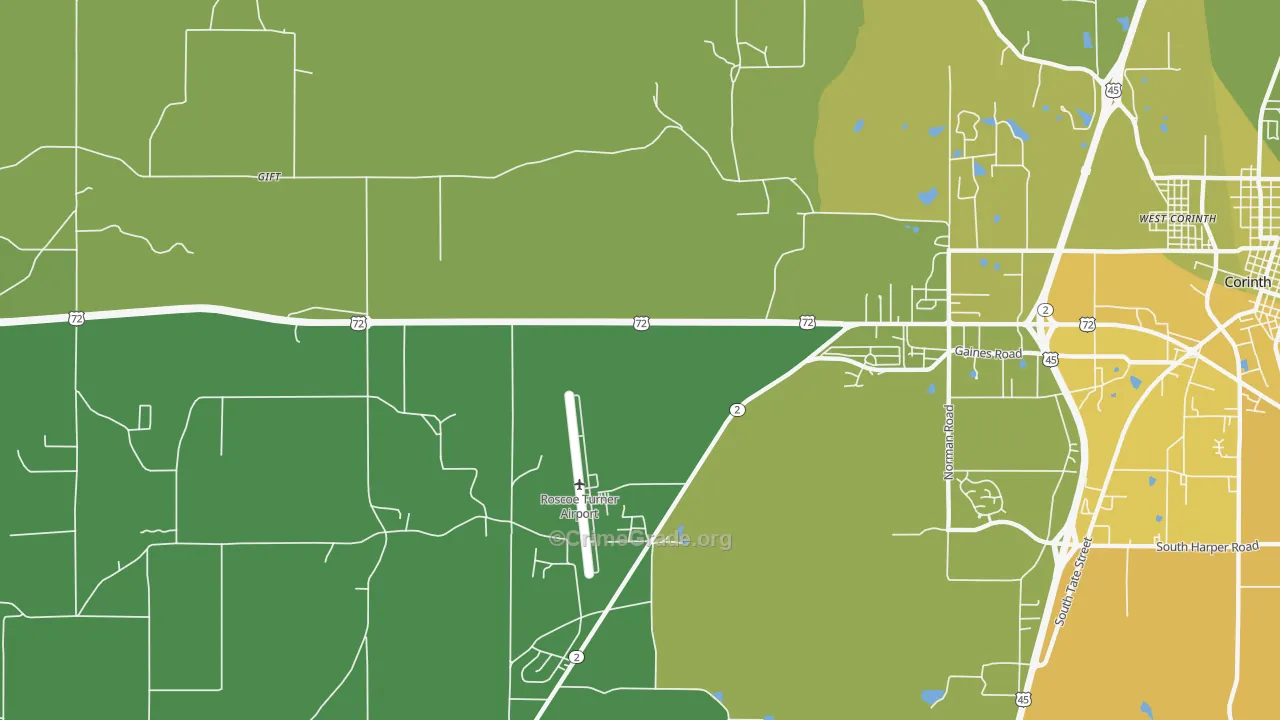 Hightown, MS Map of Murder Rates