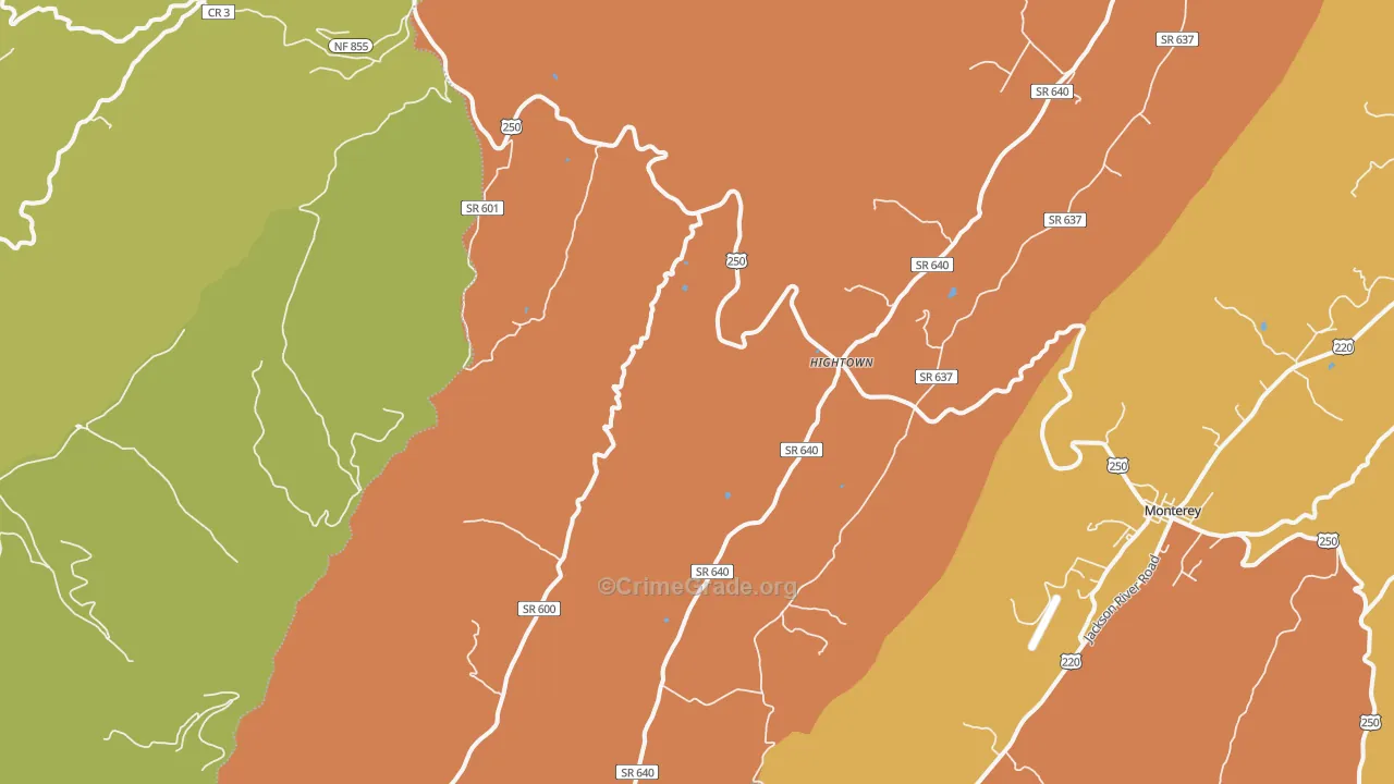 Hightown, VA Map of Murder Rates