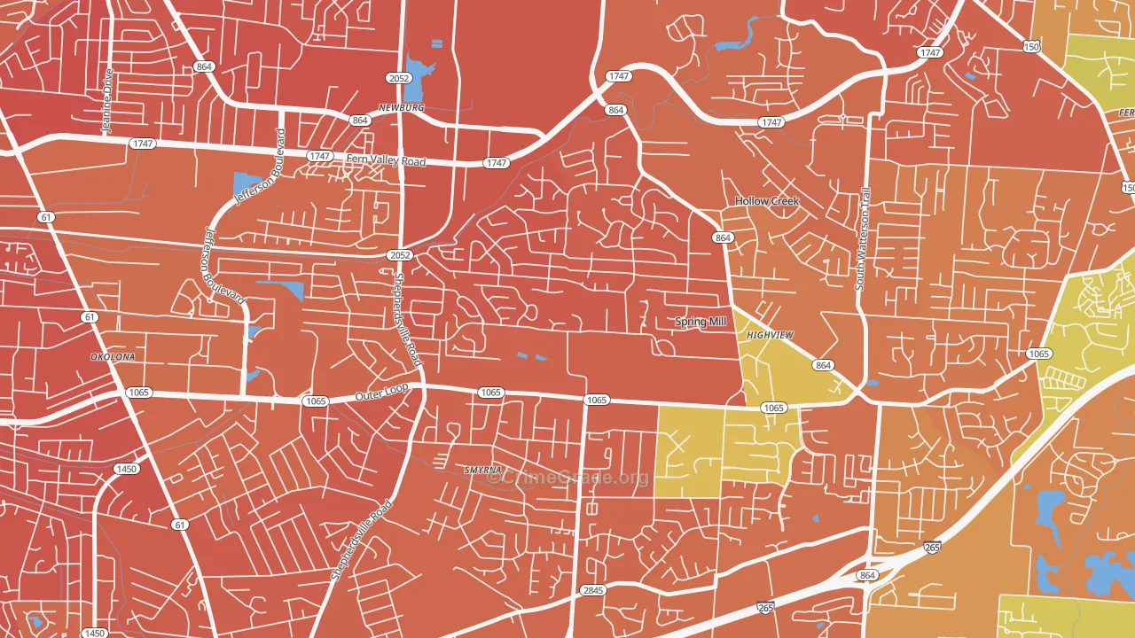 Highview, Louisville, KY Map of Murder Rates