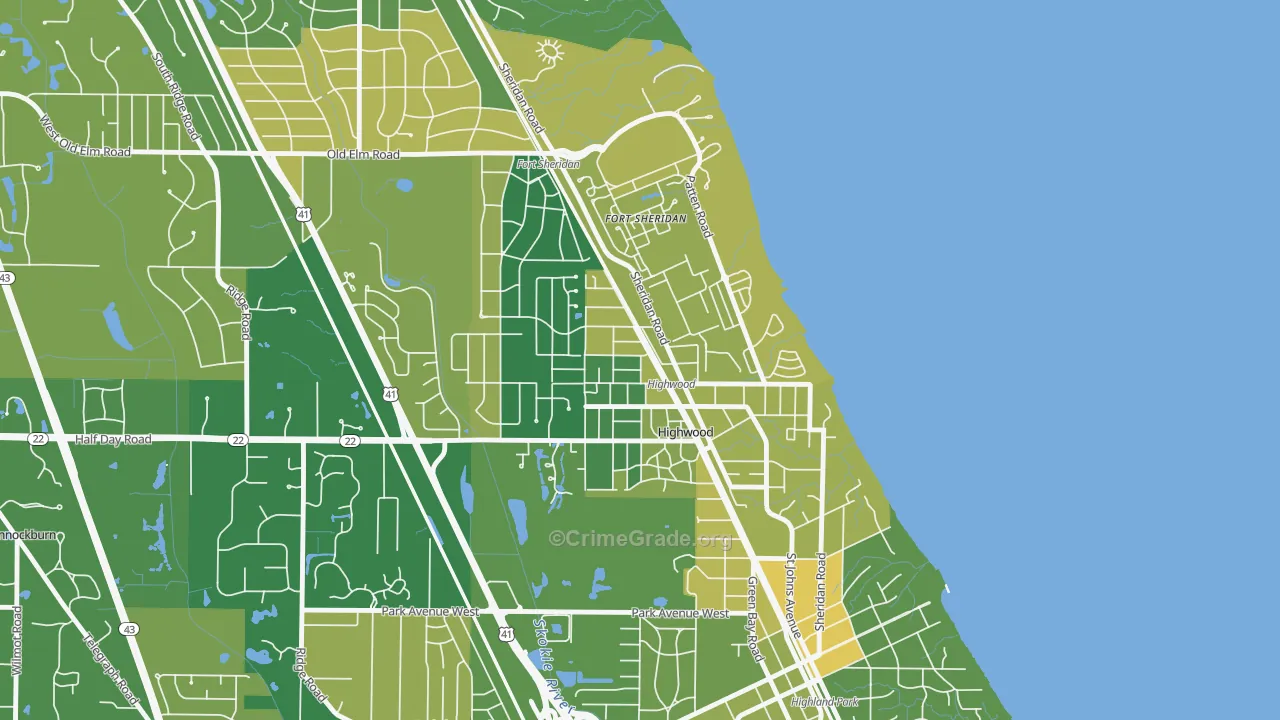 Highwood, IL Map of Murder Rates