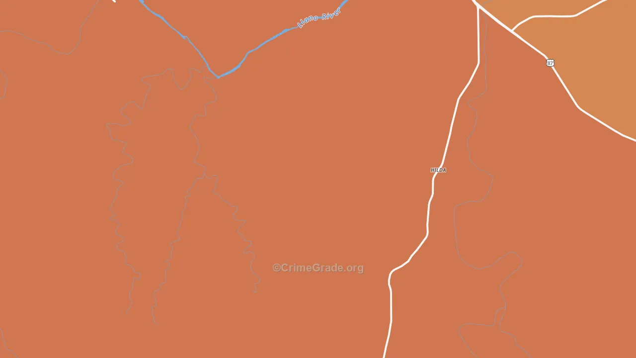 Hilda, TX Map of Murder Rates