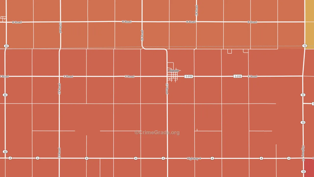 Hildreth, NE Map of Murder Rates
