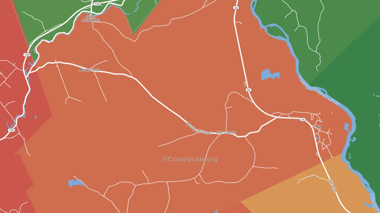 Hill Center, NH Map of Murder Rates