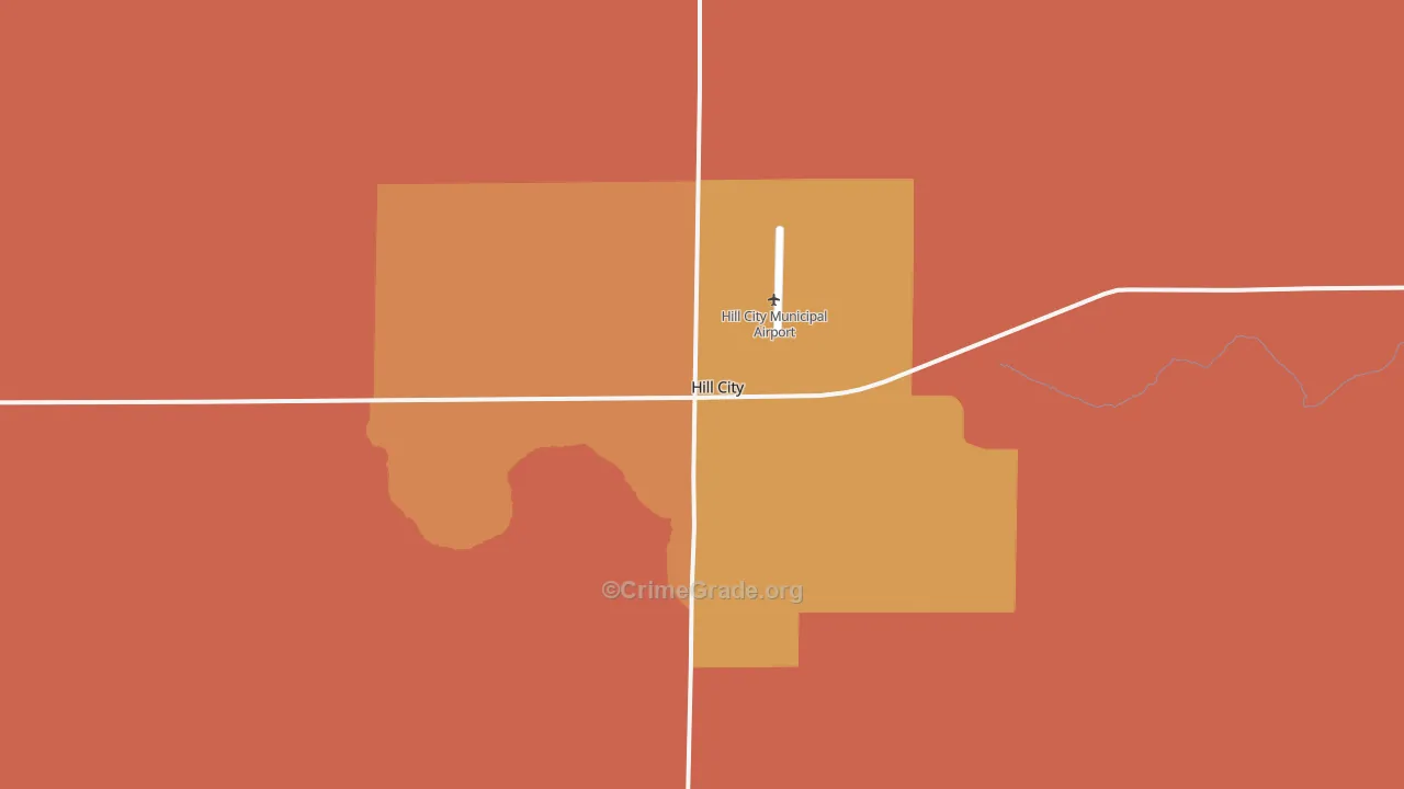 Hill City, KS Map of Murder Rates