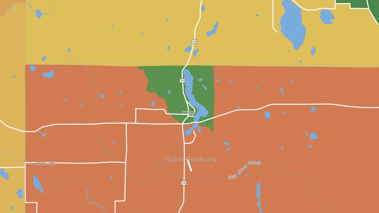 Hill City, MN Map of Murder Rates