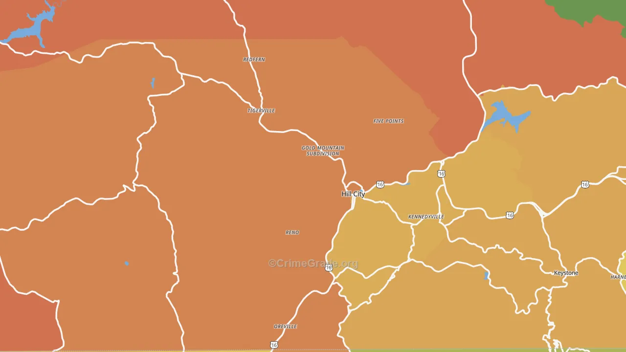 Hill City, SD Map of Murder Rates