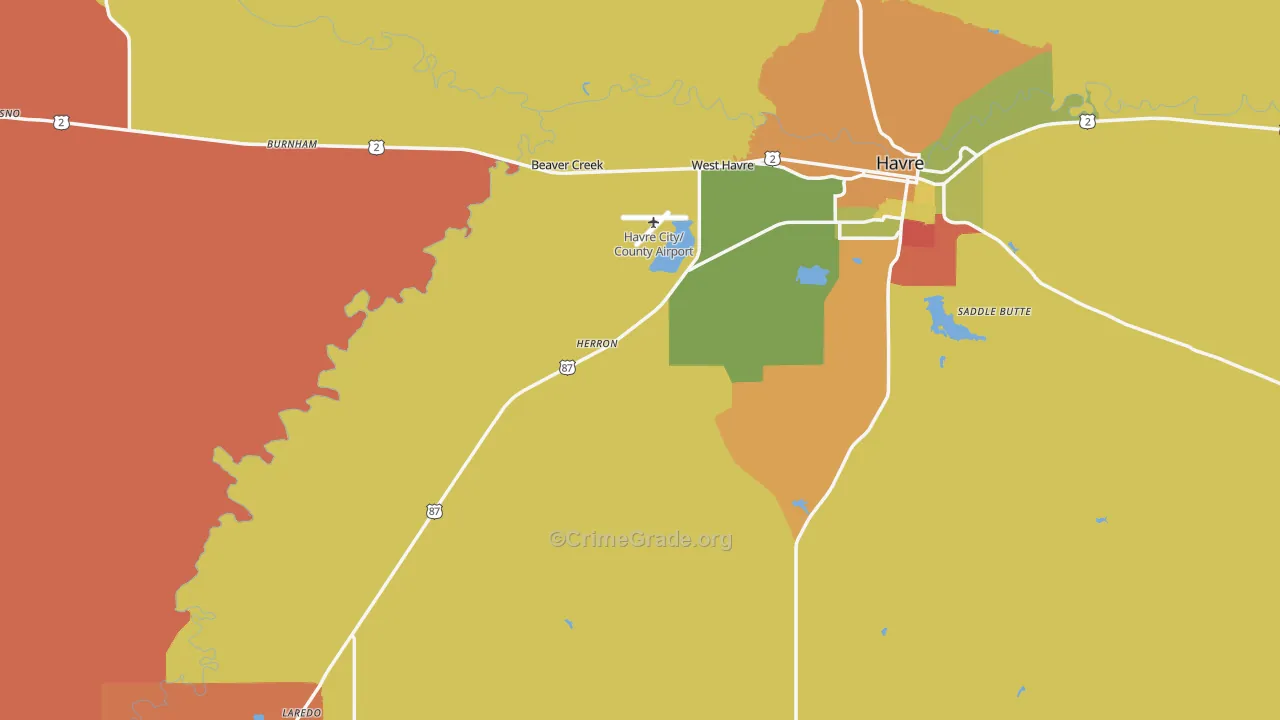 Hill County, MT Map of Murder Rates
