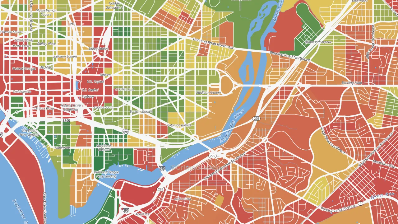Hill East, Washington, DC Map of Murder Rates