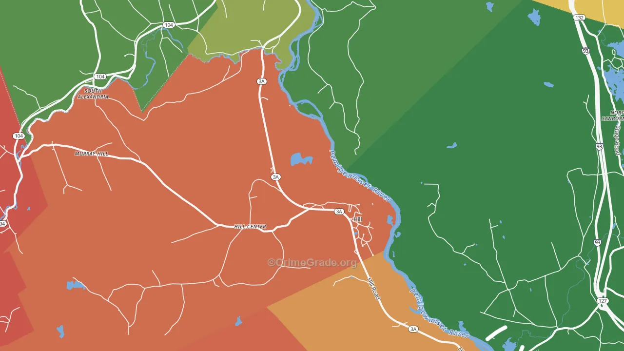 Hill, NH Map of Murder Rates