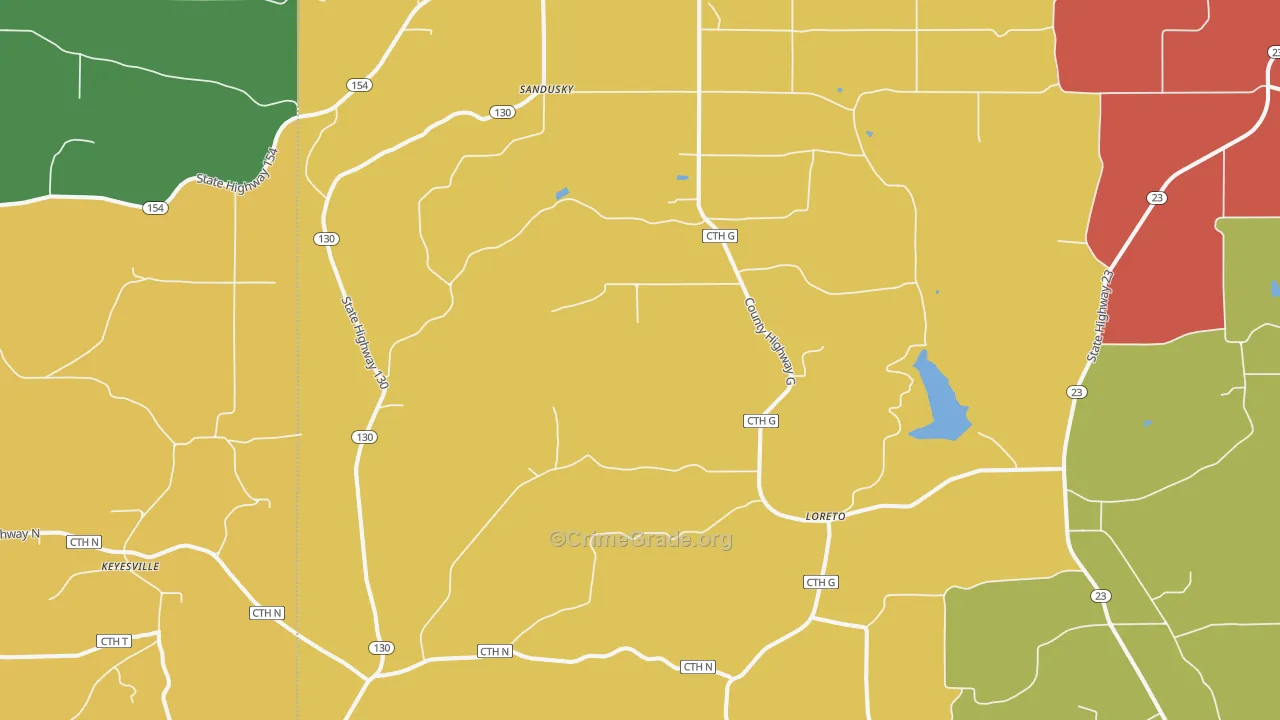 Hill Point, WI Map of Murder Rates