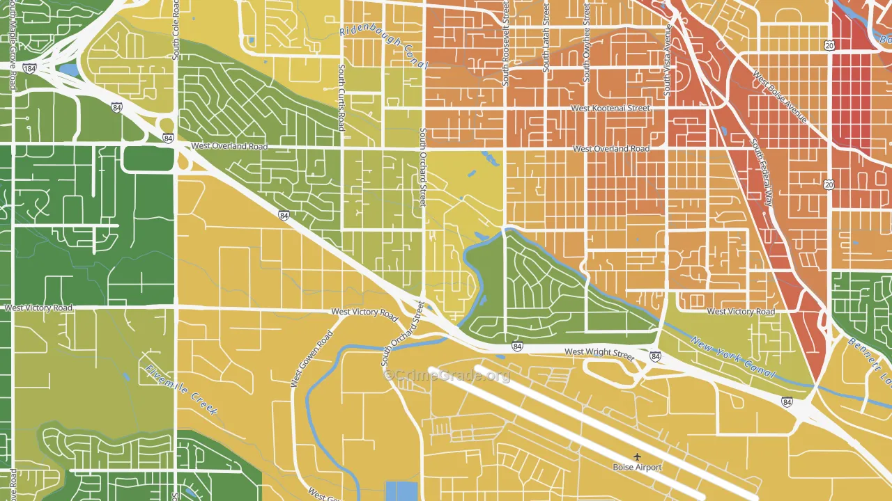 Hillcrest, Boise, ID Map of Murder Rates