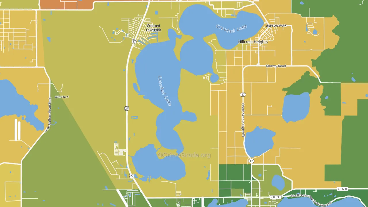 Hillcrest Heights, FL Map of Murder Rates