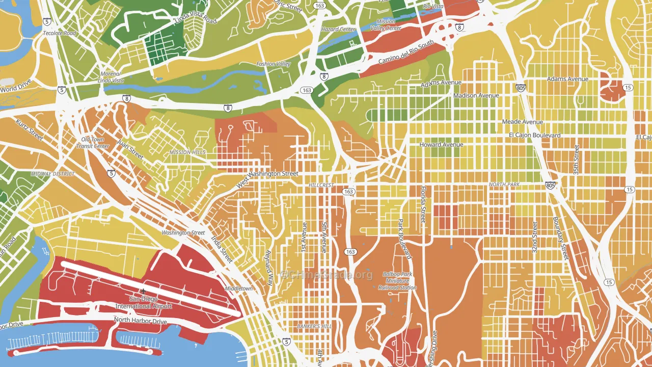 Hillcrest, San Diego, CA Map of Murder Rates