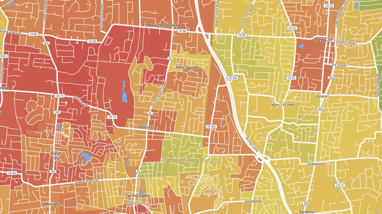 Hillcrest, Spring Valley, NY Map of Murder Rates