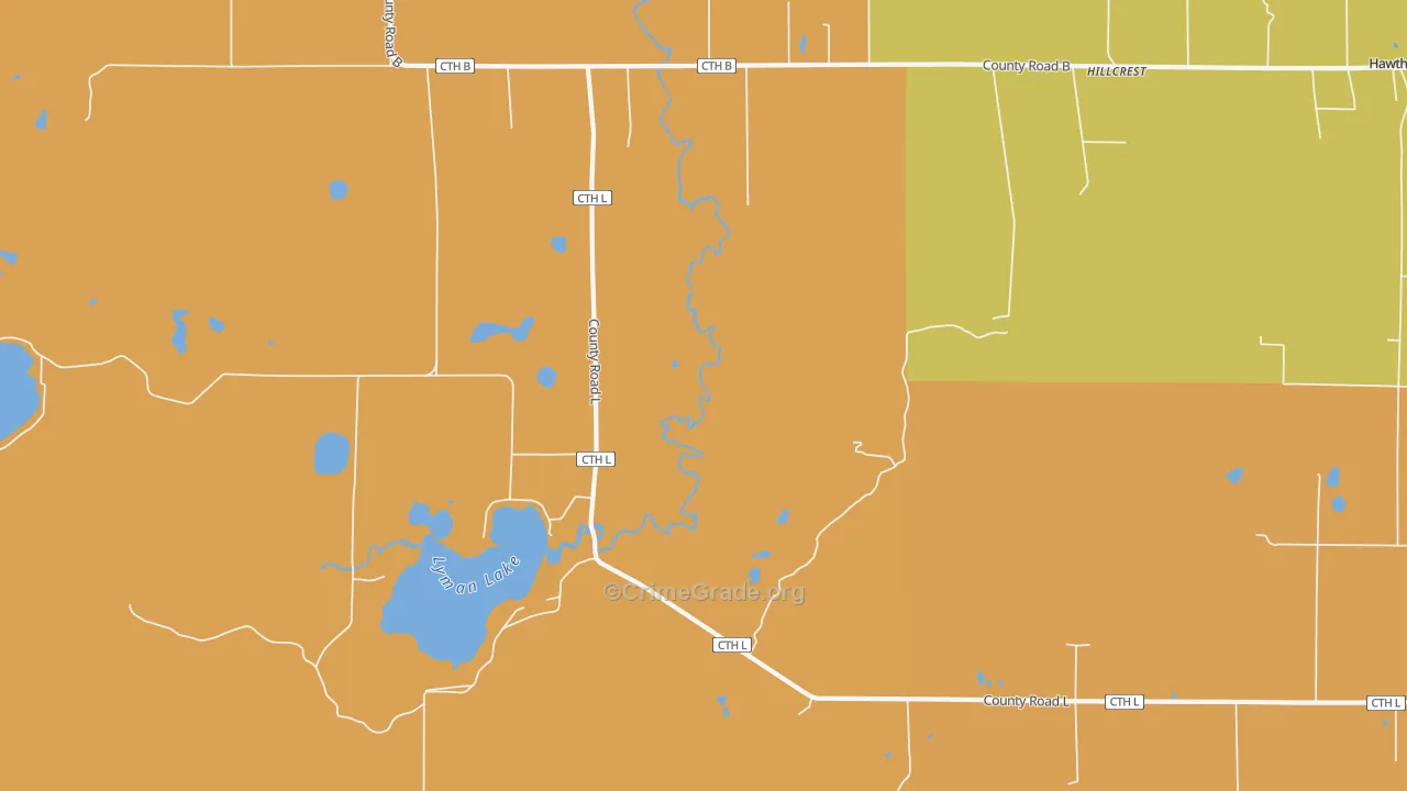 Hillcrest, WI Map of Murder Rates