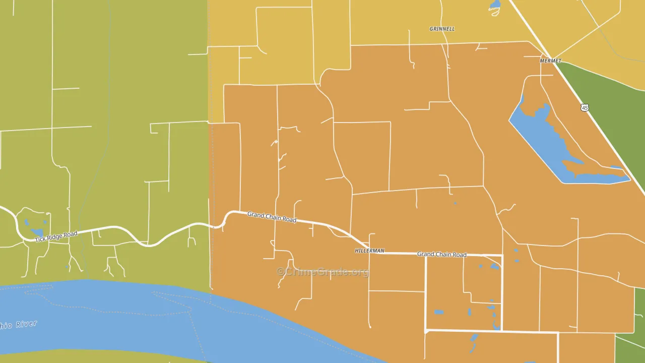 Hillerman, IL Map of Murder Rates