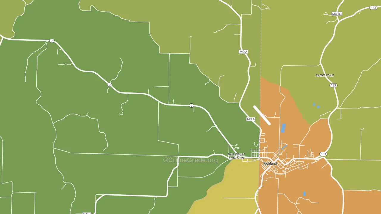 Hillhouse Addition, MO Map of Murder Rates