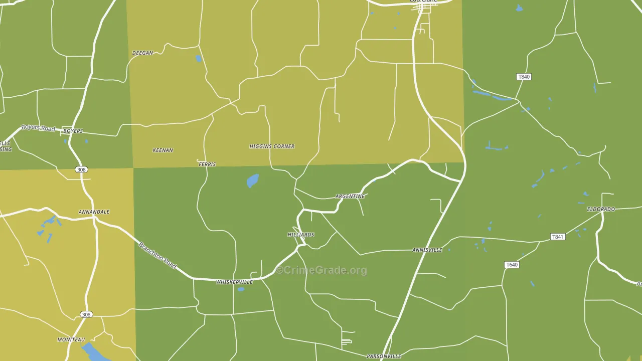 Hilliards, PA Map of Murder Rates